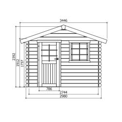 Tuinhuis-Blokhut Sologne : 2980 x 2980-390mm