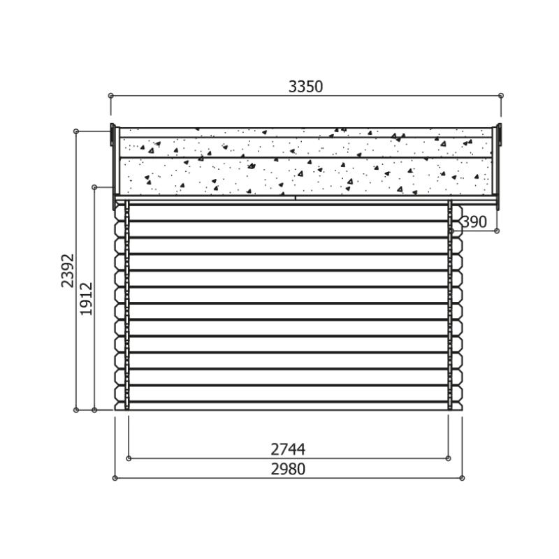 Tuinhuis-Blokhut Sologne : 2980 x 2980-390mm