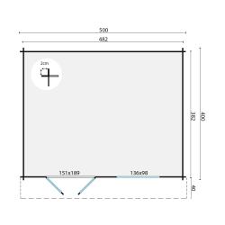 Blokhut - Tuinhuis Toledo | 34 mm | vuren onbehandeld