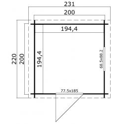 Tuinhuis-Blokhut Wels 1: 220 x 220 cm