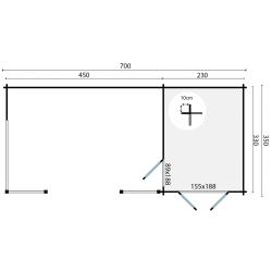 Blokhut - Tuinhuis Kukka | 40 mm | vuren onbehandeld