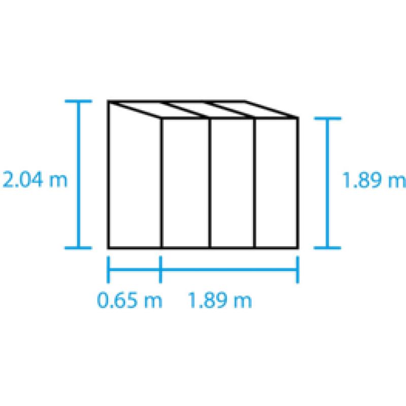 Tuinkas Muurserre Qube LT 26: 255 x 382 x 212 cm