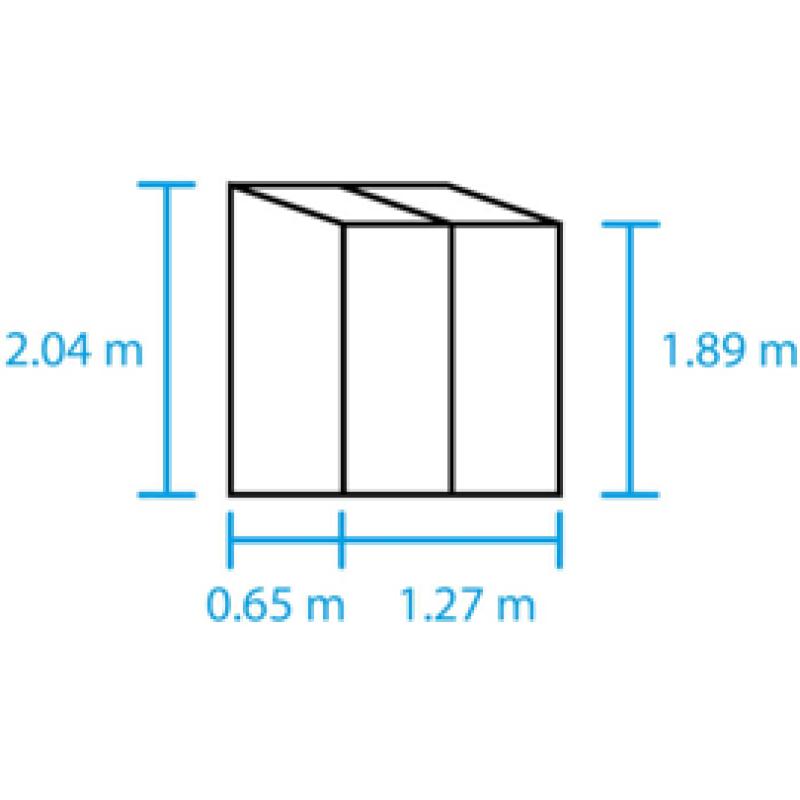 Tuinkas Muurkas Qube 24 LT: 127 x 65 x 204 cm