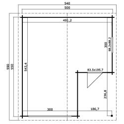 Tuinhuis-Blokhut garage NEVIS: 500X550 cm