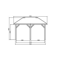 Tuinhuis-Blokhut paviljoen kiosk (S7713): 34490 x 3470mm