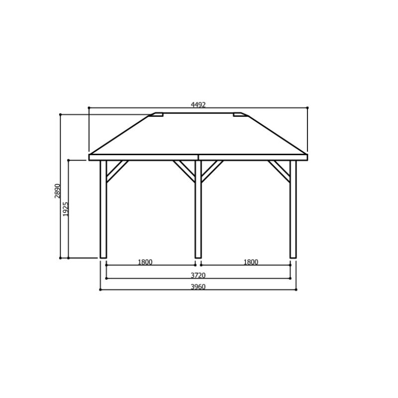 Tuinhuis-Blokhut paviljoen kiosk (S7713): 34490 x 3470mm