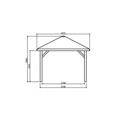 Tuinhuis-Blokhut paviljoen kiosk (S7713): 34490 x 3470mm