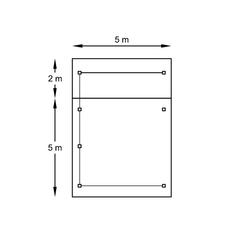 Tuinhuis-Blokhut carport combinatie (S7757): 5064 x 7064mm