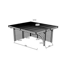 Tuinhuis-Blokhut carport combinatie (S7758): 5064 x 6064mm