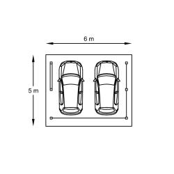 Tuinhuis-Blokhut carport combinatie (S7758): 5064 x 6064mm