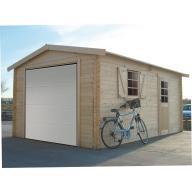 Tuinhuis-Blokhut garage traditioneel sectionale poort (S8946): 3580 x 5380 - 40mm