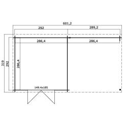 Tuinhuis-Blokhut Orlando: 601,4 x 312 cm