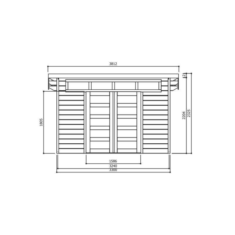 Tuinhuis-Blokhut Venezia: 3300 x 2700mm