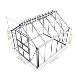 Tuinkas BLOKLEY 108: 256 x 318 x 253 cm  (b x d x h)