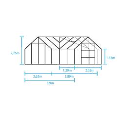 Tuinkas Garden Room 12,9 Zwart: 389 x 391 x 276cm  (b x d x h)