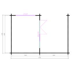 Tuinhuis-Blokhut-Wolfskap: W4x4+3: 715 x 410 x 325 (h) cm