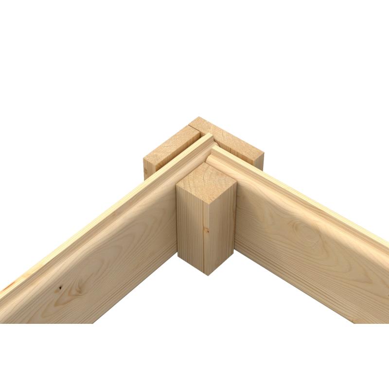 Blokhut met overkapping Pernilla 385x295 + Aanbouw onbehandeld vuren