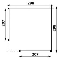 Tuinhuis-Blokhut-paviljoen P3055: 298 x 298 x 272 (h) cm